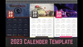 2023 New Year Calendar In Photoshop PSD File | 2023 Calendar Psd | Tutorial