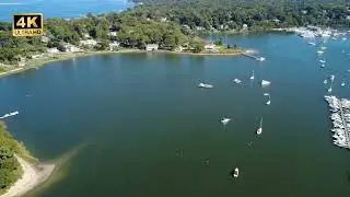 Huntington Harbor Sky view (Gold Star Beach Park, Coindre Hall Boat House, Chateau at Coindre Hall)