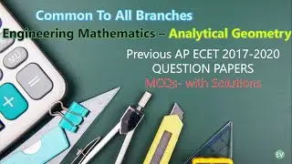 AP ECET 2017 - 2020 Previous Paper MCQs || Engineering Maths || Common to All || Analytical Geometry