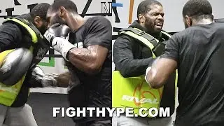 (WHOA!) JARON ENNIS PUNCHES TRAINER SO HARD, HE WINCES IN PAIN; UNLEASHES FULL 147 POWER