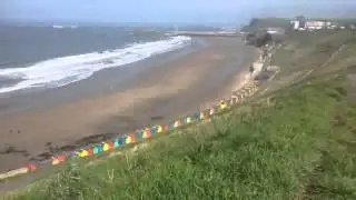 West cliff beach, pier and whitby abbey