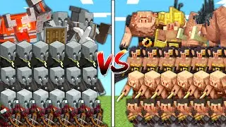 PILLAGER ARMY vs PIGLIN ARMY in Mob Battle