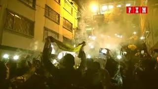 Festejo de la hinchada de The Strongest - Primera final (The Strongest 2 - Wilstermann 1)