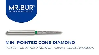 ISO S858 Mini Pointed Cone Coarse Diamond Bur FG Short | MR.BUR