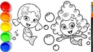 How To draw Bubble Guppies - Deema, Oona From Bubble Guppies