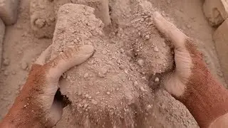New Video Gritty Red Dirt Floor Crumbling Satisfying ASMR 