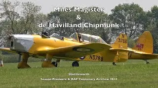 Miles Magister & DHC-1 Chipmunk - Shuttleworth Season Premiere &  RAF Centenary Airshow 2018