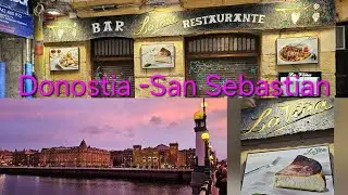 Donostia-San Sebastian 🍰 La Vi&ntilde;a Restaurant 🌚 The Urumea River #donostia #basque #cheesecake