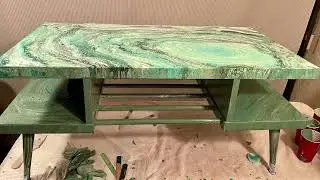 Green geode inspired coffee table