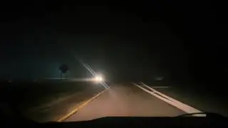 Liminal space/dreamcore foggy midnight drive