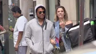 EXCLUSIVE : Paris Jackson and cousin TJ Jackson walking in the Streets of Paris