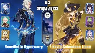 C0 Neuvillette Hypercarry & C0 Navia Columbina Lunar | 6.3 Spiral Abyss | Genshin Impact