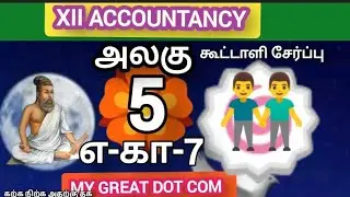#mygreatdotcom /+2 /12th Accountancy Tamil , Lesson 5, Admission of  Partner /revaluation account