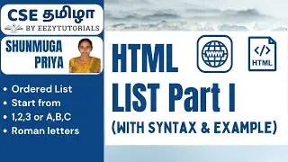 10.0 தமிழில் List in HTML Part 1 : Ordered List