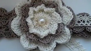 Crochet Flower Statement Necklace. Part 2  Step by step  Вязаное колье.