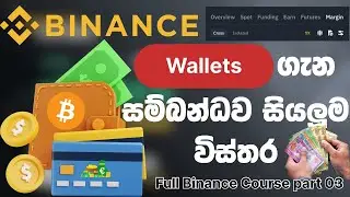 Binance Wallet all details|Overview ,Funding ,eran ,Spot ,Futures,Margin Wallet|(01/3 Course)Sinhala