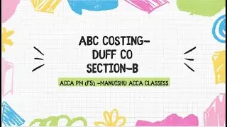 ACCA -F5/PM| Performance Management | Kaplan Exam Kit || Section B| ABC Costing| Duffo  CO|Q-243