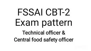 fssai cbt2 exam pattern 2022