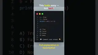 Python Logic Check 🤯 | AND vs OR Explained (Tricky One!) #coding #correctcoding #programminglanguage