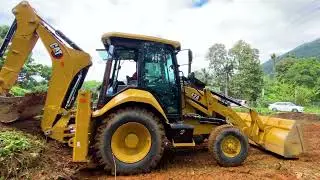 cat 424 backhoe leveling land .... #jcb  #cat 424 #backhoe