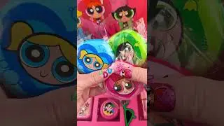 HUGE Powerpuff Girls 💙🩷💚 Makeup Set Opening Satisfying Video ASMR! #asmr #satisfying 