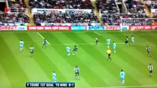 Yaya Toure double goals vs Newcastle