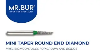 ISO S856 Mini Taper Round End Coarse Chamfer Diamond Bur FG Short | MR.BUR
