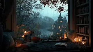 A Rainy Night of Solitude 🕯 Dark Academia Ambience with Candlelight for Study & Reflection