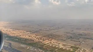 Landing at Cairo airport by Emirates airline airbus A380 الهبوط بمطار القاهر