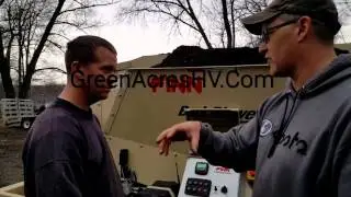 Brad from Hydrograss gives Jason a intro on the bark /mulch blower