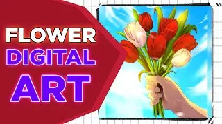 Flower Digital Art in Photoshop for Beginners