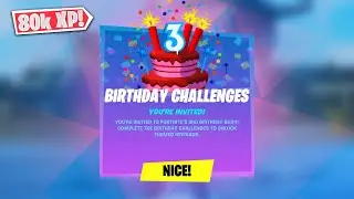 How to complete Fortnite's 3rd BIRTHDAY Bash Challenges! (You're Invited)