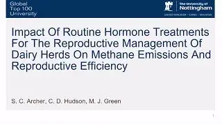 Impact Of Routine Hormone Treatments For The Reproductive Management Of Dairy Herds