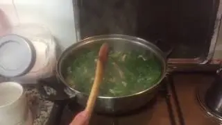 Espinacas al vapor y beicon