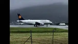 Lufthansa A319 landing and takeoff at Troms&oslash; Langnes airport