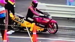 Dave Schultz and Byron Hines Pro Stock Motorcycle Racing 1991