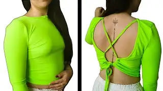 Cutting and sewing open back top/ strappy top/diy backless top