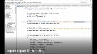 JAVA - Lesson #157 - Import Export File Handling
