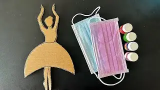 Beautiful Doll Wall Hanging || Best Out of Waste Mask Craft || Wall Decor using Mask || Doll Making