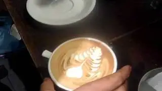 Latte art at Grinder, Toronto