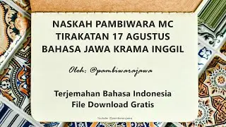 Contoh Naskah Pambiwara MC Malam Tirakatan 17 Agustus Bahasa Jawa Krama Inggil