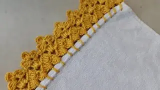 Como fazer bico de croche em pano de prato #bicoemcroche #240