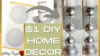 How to make a Glam CANDLE HOLDER using Dollar Tree baseball #candle holder #Glamhomedecor