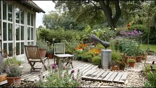 Rustic Farmhouse Backyard Garden Decor Using Thrifted & Upcycled Finds