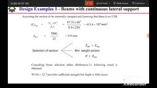 11. Design of steel beam - Design Example 1, laterally braced simply supported beam