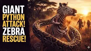 Гигантский питон напал на зебру 🐍🦓 | Невероятная спасательная операция запечатлена на камеру!