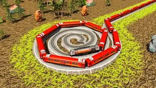 Kereta Api Loncat & Crash Di Jalur Rel Keong🚂Kereta Api Terbang🚇Trainz Simulator 2022