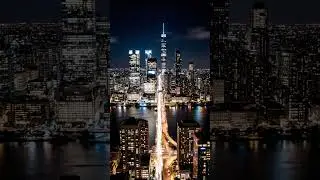 NYC Skyline at Night: Aerial View of Manhattan & Freedom Tower (4K) #luxurylife #lifestyle