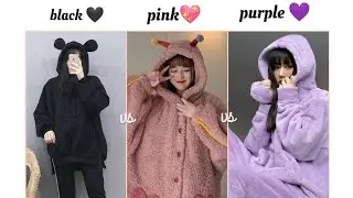 تحدي الالوان بين الاسود vs البنفسجي vs الوردي 💜/لو خيروك بين الالوان 💜💖🖤