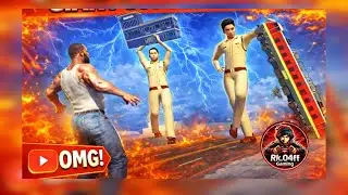 Franklin Fight Giant Police in Indian Bike Driving 3D